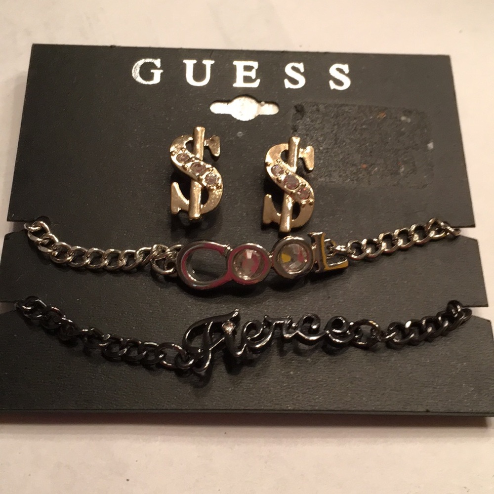 New Guess bracelets & earrings set